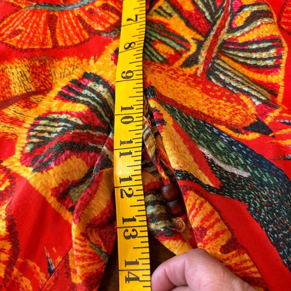 Christian Sirano size small drawstring tropical wide leg pants Cotten blend - Picture 12 of 14